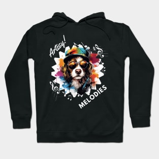 Artistic Dog with Beret: "Artsy Melodies" Hoodie